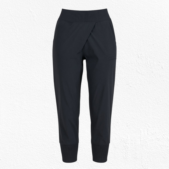 Lululemon Dance Studio Crop Wrap Waist Black Pants Size 6 Dual Waistband 2010s - Picture 2 of 11